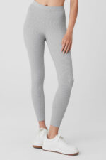 Ribbed High-Waist 7/8 Blissful Legging – Athletic Heather Grey - Image 5