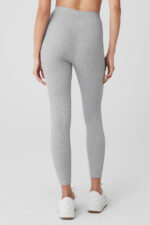 Ribbed High-Waist 7/8 Blissful Legging – Athletic Heather Grey - Image 3