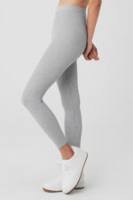 Ribbed High-Waist 7/8 Blissful Legging – Athletic Heather Grey