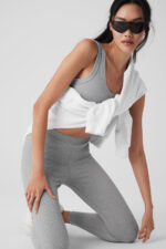 Ribbed High-Waist 7/8 Blissful Legging – Athletic Heather Grey - Image 4