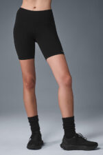 7′′ High-Waist Biker Short – Black