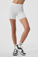 5′′ Airbrush High-Waist Biker Short – White - Image 5