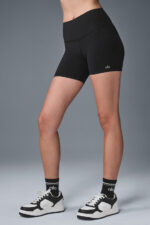 5′′ Airbrush High-Waist Biker Short – Black - Image 4