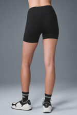 5′′ Airbrush High-Waist Biker Short – Black - Image 2
