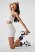 5′′ Airbrush High-Waist Biker Short – White - Image 3