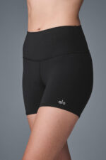 5′′ Airbrush High-Waist Biker Short – Black