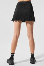 Micro Plisse Tennis Skirt – Black - Image 2