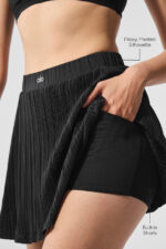 Micro Plisse Tennis Skirt – Black - Image 3