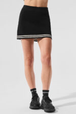 Tennis Club Sweater Knit Skirt – Black/Ivory - Image 3