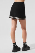 Tennis Club Sweater Knit Skirt – Black/Ivory - Image 4