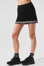 Tennis Club Sweater Knit Skirt – Black/Ivory - Image 5
