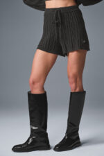Cable Knit Winter Bliss Short – Dark Heather Grey - Image 2
