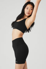 Seamless Ribbed Bra – Black - Image 2