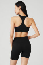 Seamless Ribbed Bra – Black - Image 4