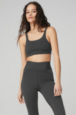 Pinstripe Bra – Anthracite/Black - Image 3