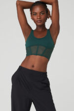 Airbrush Mesh Corset Tank – Midnight Green - Image 4