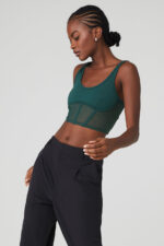 Airbrush Mesh Corset Tank – Midnight Green