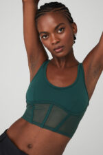 Airbrush Mesh Corset Tank – Midnight Green - Image 5