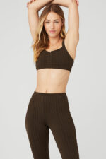 Pinstripe Jacquard Captivate Bra – Espresso/Black - Image 5