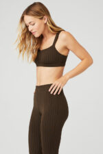 Pinstripe Jacquard Captivate Bra – Espresso/Black