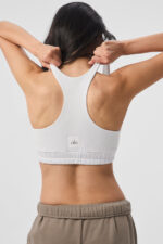 Scoop Neck Sweatshirt Bra – White - Image 3