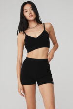 Cashmere Ribbed Staycation Bra – Jet Black - Image 2
