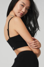 Cashmere Ribbed Staycation Bra – Jet Black
