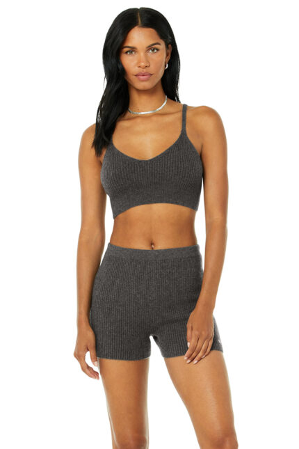Cashmere Ribbed Staycation Bra – Cozy Grey Heather