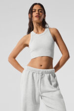 Seamless Delight High Neck Bra – White Heather - Image 3