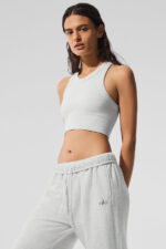 Seamless Delight High Neck Bra – White Heather - Image 4