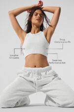Seamless Delight High Neck Bra – White Heather - Image 5