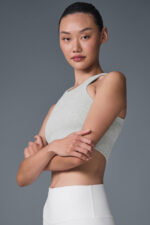 Seamless Delight High Neck Bra – Athletic Heather Grey - Image 3