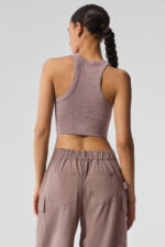 Seamless Delight High Neck Bra – Mushroom Heather - Image 2