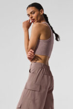 Seamless Delight High Neck Bra – Mushroom Heather - Image 3
