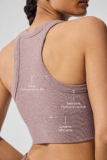 Seamless Delight High Neck Bra – Mushroom Heather - Image 4