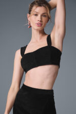 Micro Corduroy Winter Break Bra – Black