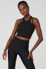 Ribbed Airlift Enchanted Bra Tank – Black