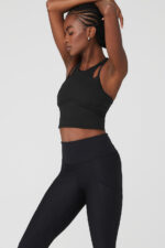 Ribbed Airlift Enchanted Bra Tank – Black - Image 3