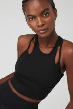 Ribbed Airlift Enchanted Bra Tank – Black - Image 4