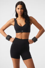Airlift Ribbed Jump Start V-Neck Bra – Black - Image 3