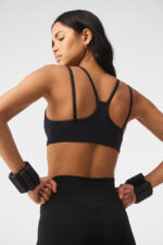 Airlift Ribbed Jump Start V-Neck Bra – Black - Image 4