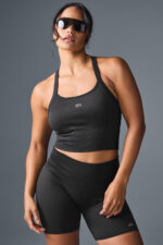 Seamless Ribbed Favorite Bra Tank – Black - Image 3