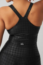 Airlift Glimmer Houndstooth Real Bra Tank – Black - Image 5