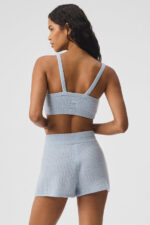 Cashmere Plush Waffle V-Neck Bra – Crystal Blue - Image 3