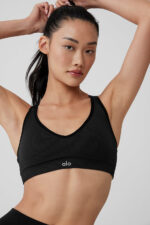 Seamless Ribbed Favorite Bra – Black - Image 4