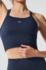 Seamless Ribbed Favorite Bra Tank – Navy - Image 4