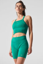 Seamless Ribbed Favorite Bra Tank – Spruce Green - Image 3