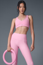 Airlift Ribbed Jump Start V-Neck Bra – Sweet Pink