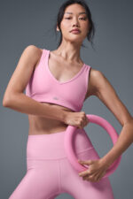 Airlift Ribbed Jump Start V-Neck Bra – Sweet Pink - Image 4