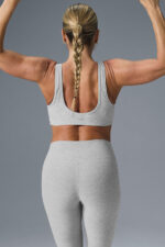 Alosoft Center Stage Bra – Athletic Heather Grey - Image 5